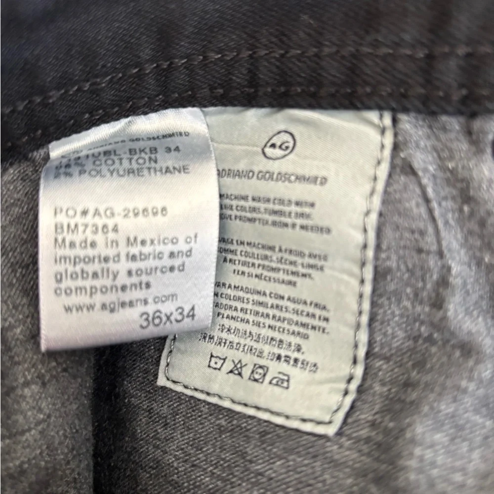 AG jeans Adriano Goldschmied The Matchbox Slim Straight Black Jeans men’s 36